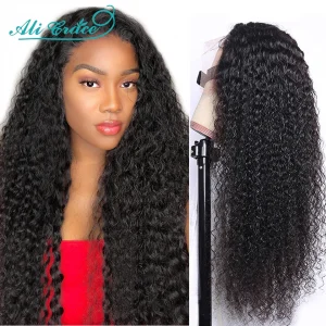Ali Grace Full Lace Wig Brazilian Curly Human Hair Wigs with Baby Hair 150% 180% Density Pre plucked Hairline Lace Frontal Wig