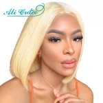 Blonde 613 Lace Front Wig Brazilian Blunt Cut Bob 13x4 Lace frontal Human Hair Wigs Free Part Ali Grace Straight 613 Bob Wig
