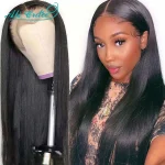 Ali Grace Fake Scalp Wig Straight Lace Front Wigs for Black Women Invisible Knots Premade Fake Scalp Lace Front Human Hair Wigs