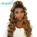 Ali Grace Hair Loose Deep Wave 1b/30 Lace Front Wigs 4x4 Lace Closure Wigs Brazilian Loose Wave Human Hair Wigs Pre Plucked Remy