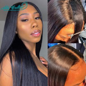 Ali Grace Wigs U Part Wigs Human Hair Wigs For Women Peruvian Straight Hair Wigs Glueless Human Hair Wigs Can Be Permed & Dyed