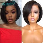 20CM Pixie Cut Blunt Bob Hair Wig Brazilian Short Straight Hair Wigs Pre-plucked Pixie Cut Ali Grace Lace Part Lace Front Wigs