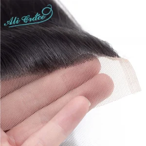 Transparent 4x4 Straight Lace Closure 20inch Brazilian Straight Human Hair 4x4 Lace Closure Free Part Can Be Dyed Ali Grace Hair