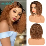 T1B/30 Curly Bob Wig Lace Front Human Hair Wigs For Women Ali Grace Curly 13x4 Bob Lace Front Wigs Ombre Brown Bob Humain Hair