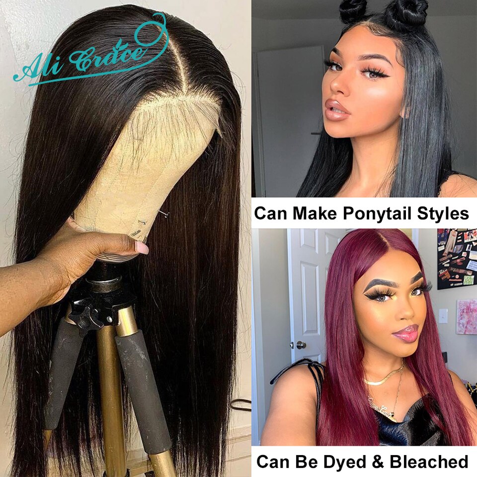 Ali Grace straight Wave 5x5 Lace Closure Wig Brazilian Closure Wig Human Hair Wigs 180% Full Density Pre-Plucked Lace Front Wigs - Image 4