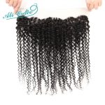 Brazilian Kinky Curly Lace Frontal Closure 10-20 Inch Middle Part Free Part ALI GRACE Remy Human Hair 13x4 Ear To Ear Frontal