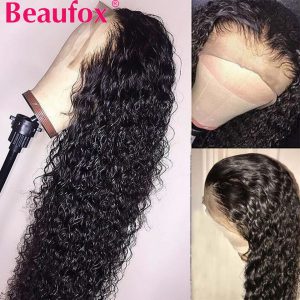 13*4 Indian Water Wave Lace Front Human Hair Wigs For Women Pre Plucked Lace Front Wigs With Baby Hair Remy Lace Wig 180%Beaufox