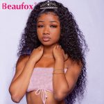 Beaufox Lace Front Human Hair Wigs For Women Pre Plucked Indian Water Wave Lace Front Wigs With Baby Hair 180% Remy