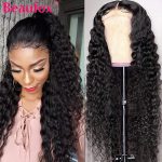 Beaufox Brazilian Deep Wave Lace Front Human Hair Wigs With Baby Hair Pre Plucked Human Hair Lace Front Wigs 180% Remy Wigs