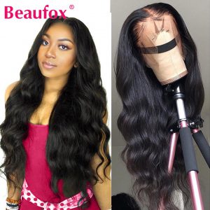 Beaufox 13x4 Lace Front Human Hair Wigs For Women Brazilian Hair Wigs Body Wave Human Lace Wig Pre Plucked With Baby Hair Remy