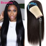 Beaufox Brazilian Straight Hair Headband Wig Remy Human Hair Wigs For Women Glueless Scarf Wig Straight Hair Wigs With Headband