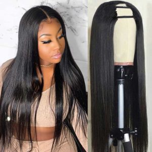 CHEAP Bone Straight Human Hair Wig U Part Wig Human Hair Wigs For Women Human Hair Full Machine Made Brazilian Straight Hair Wig