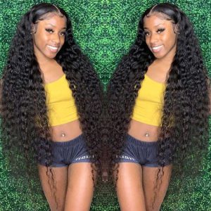 Cheapest Deep Wave Hd Lace Frontal Wig 250 Density Wet And Wavy Lace Front Huan Hair Wigs For Women T Part Curly Human Hair Wig
