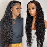 Transparent Lace Wigs Water Wave Lace Front Wig 180 Density Wet And Wavy Curly Lace Front Human Hair Wigs T Part Water Wave Wig