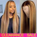 26 Inch Straight Lace Front Wig Highlight Wig Human Hair Colored Ombre Lace Front Human Hair Wigs T part HD Lace Frontal Wig