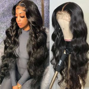 13X4 Hd Lace Frontal Wig 30 Inch Body Wave Lace Front Wig 180% Brazilian Transparent Wet And Wavy Lace Front Human Hair Wigs