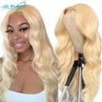 Blonde 613 Body Wave Lace Closure Wig Brazilian Pre Plucked 5x5 Closure Wigs for Black Women Ali Grace Blonde 613 Color Hair Wig