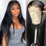 30 Inch Straight Lace Front Wig Transparent Lace Front Human Hair Wigs T Part 180 Density Brazilian Bone Straight Human Hair Wig