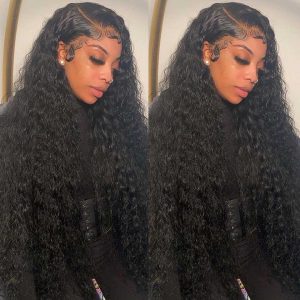 30 Inch Deep Wave Frontal Wig Wet And Wavy Deep Curly Lace Front Human Hair Wigs 4x4 Deep Wave Closure Wig HD Lace Frontal Wig