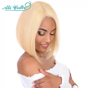 Ali Grace Blonde 613 Human Hair Wigs Straight Short Bob 13x5x1 Lace Front Wigs Pre Plucked T Part Lace Wig For Black Women