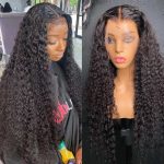200 Density Water Wave Lace Front Wig Transparent Wet And Wavy Lace Front Human Hair Wigs T Part Brazilian Curly Human Hair Wig