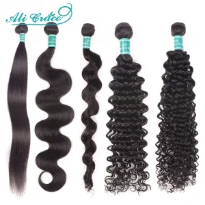 Ali Grace Hair Sample 5Pcs/Lot 18inch 33gram/Pc Staight Hair Body Wave Deep Wave KInky Curly Loose Wave Human Hair Bundles