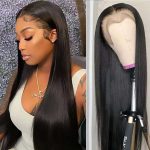 HD Transparent Lace Front Human Hair Wigs For Women 30 Inch Bone Straight Lace Front Wig Pre Plucked 13x4 Lace Frontal Wig