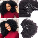 Afro Kinky Curly Clip In Human Hair Extensions Brazilian Remy Hair 100% Human Hair Natural Black Clip Ins Bundle Dolago