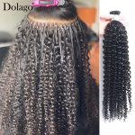 3C 4A Kinky Curly I Tip Microlinks Human Hair Extensions Mongolian Virgin Hair Extension Bulk Hair Natural Black Color For Women