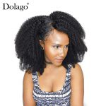 Afro Kinky Curly 4X4 Lace Closure Free Part Pre Plucked With Baby Hair Brazilian Human Hair Remy Bleached Knots Dolago