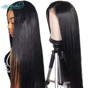 Straight Lace Part Wigs with Baby Hair Brazilian Straight T Part Lace 13X5X1 Human Hair Wigs 5 Inch Deep Part Ali Grace Wigs