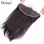 Yaki Straight 13x4 Lace Frontal Closure Brazilian Remy Hair Natural Black 100% Human Hair Free Part With Baby Hair Dolago