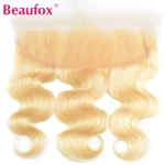 Beaufox 613 Lace Frontal With Baby Hair Blonde Brazilian Body Wave Human Hair Lace Closure 13*4 Remy Free Part