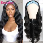 Beaufox Body Wave Wig Headband Wig Glueless Human Hair Wigs For Black Women Headband Scarf Wig Brazilian Hair Wigs No Gel Remy