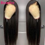 Beaufox Straight Lace Front Wigs For Black Women Brazilian Lace Front Human Hair Wig Baby Hair 13x4 Human Lace Wig 180% Remy