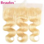 Beaufox 613 Blonde Brazilian Body Wave Lace Frontal Closure 13*4 Pre Plucked With Baby Hair Free Part Remy Human Hair Closure