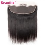 Beaufox 13*4 Ear to Ear Lace Frontal Closure Brazilian Straight Human Hair Lace Frontal Free Part Remy Hair Extension