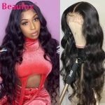Beaufox Body Wave Lace Front Wigs Indian Lace Front Human Hair Wigs For Women Pre Plucked 13x4 Lace Frontal Wigs With Baby Hairs