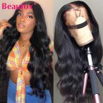 Beaufox 13*4 Body Wave Lace Front Human Hair Wigs Brazilian Lace Front Wigs Pre Plucked Free Part Remy