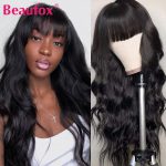 Beaufox Body Wave Glueless Human Hair Wigs With Bangs Brazilian Wigs With Bangs For Women Remy Full Machine Made Human Wigs