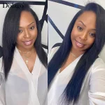 Light Yaki Clip In Human Hair Extensions Full Head Sets Human Natural Black Hair Yaki Straight Clip Ins Dolago Brazilian Remy