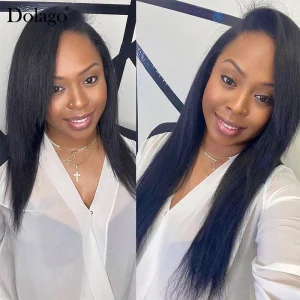 Light Yaki Clip In Human Hair Extensions Full Head Sets Human Natural Black Hair Yaki Straight Clip Ins Dolago Brazilian Remy