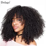 3B 3C Kinky Curly Clip In Human Hair Extensions Full Head Sets 100% Mongolian Virgin Human Hair Natural Black Clip Ins Dolago