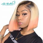 Ali Grace Bob Lace Front Wigs Pre-plucked Straight Lace Front Wig 1B-613-Rose-Gold 4 Colors Brazilian Short Bob Wig for Women