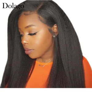 Kinky Straight Hair Lace Closure With Baby Hair Brazilian Remy Hair Natural Black Color Yaki Human Hair Free Part 4x4 Closure