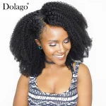 13x4 Lace Frontal Closure Pre Plucked With Baby Hair Mongolian Afro Kinky Curly Remy Hair Natural Black Human Hair Dolago
