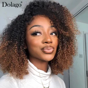 1b/30 Ombre Colored Brown Clip Ins 3b 3c Clip In Hair Extensions Kinky Curly Clip Ins 7pcs/set Pre-colored Clip In Human Hair