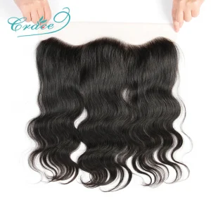 ALI GRACE Hair Brazilian Body Wave HD Lace Frontal 13X4 Ear To Ear Free Part 100% Remy Human Hair Medium Brown Lace Frontal