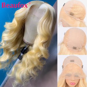 Beaufox 613 Malaysian Body Wave Lace Front Human Hair Wigs For Women Remy Blonde Lace Front Wigs 13x4 Pre Plucked Baby Hair 150%