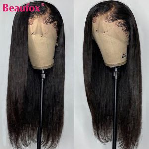 Beaufox Malaysian Straight Hair Lace Front Wigs Lace Front Human Hair Wigs For Women Pre Plucked Remy Human Hair Lace Wigs